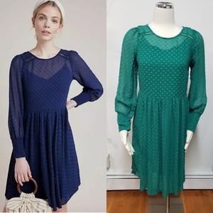Maeve by anthropologie green pleated tunic